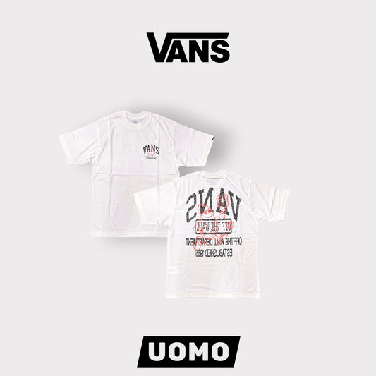 VANS- T-Shirt Uomo, Loose Fit con stampa lato cuore e sulla schiena, Col.Bianco