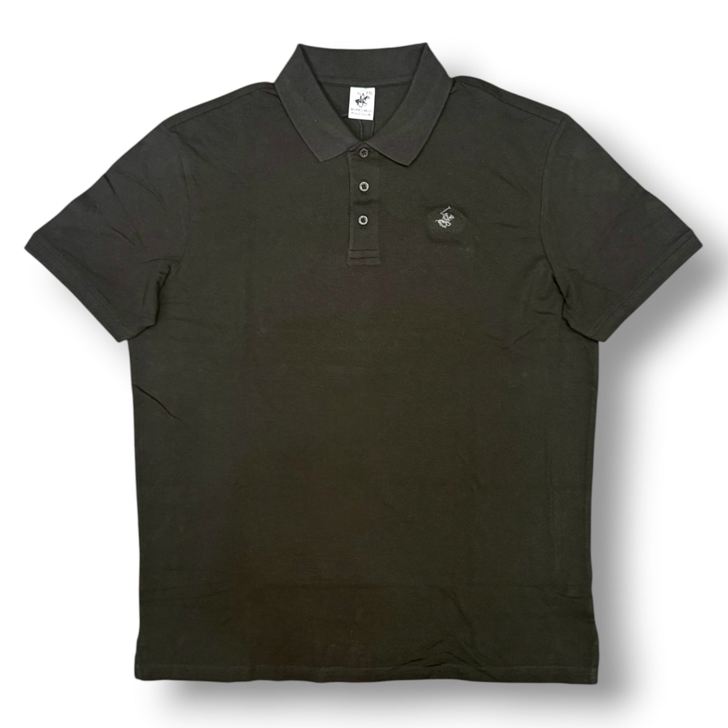 BEVERLY HILLS POLO CLUB- Polo Uomo con logo ricamato lato cuore, col.Nero
