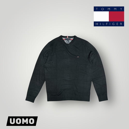 Maglioncino TOMMY HILFIGER Uomo, 92% Cotone 8% Cashmere, col.Nero