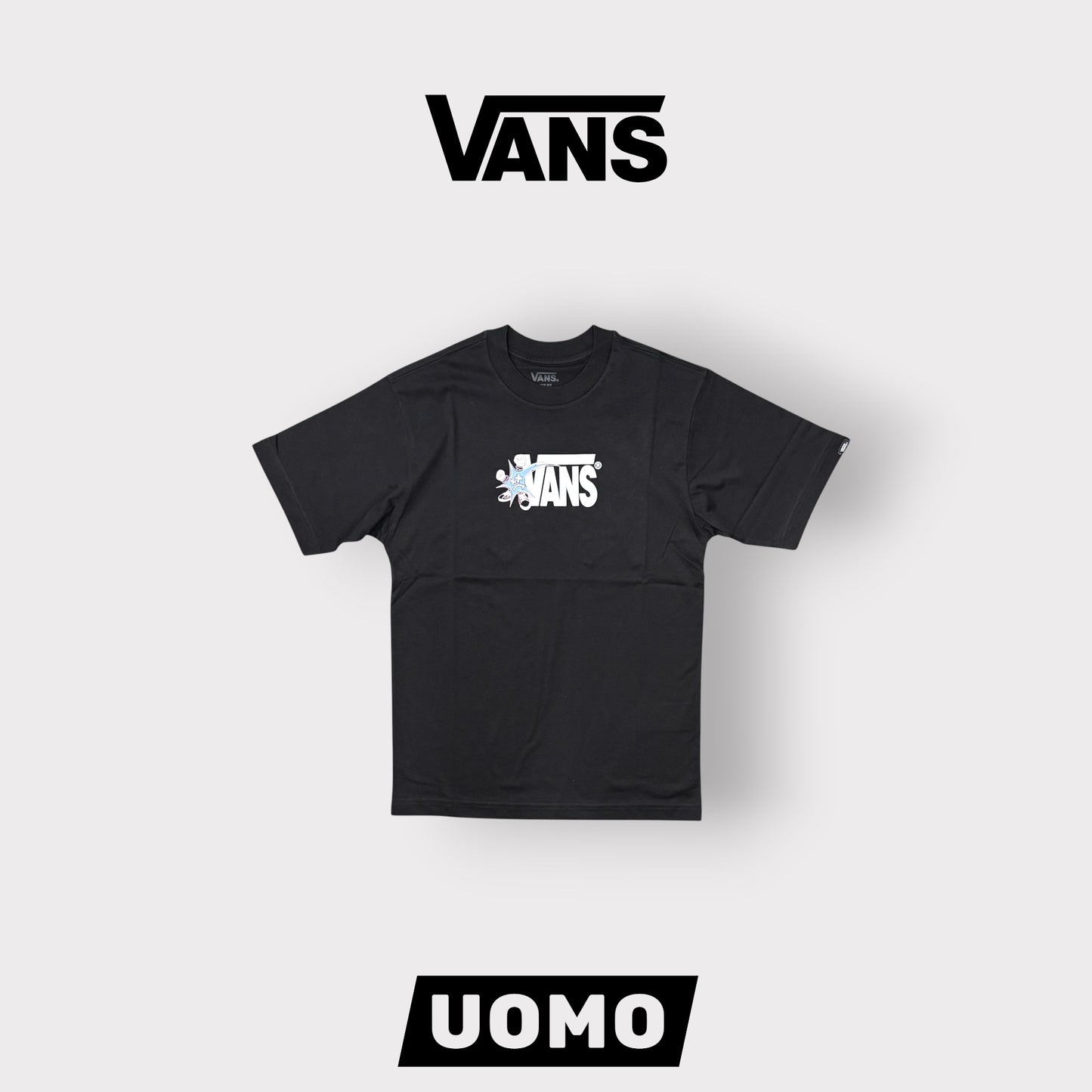 VANS- T-Shirt Uomo, Loose Fit con stampa frontale, Col.Nero