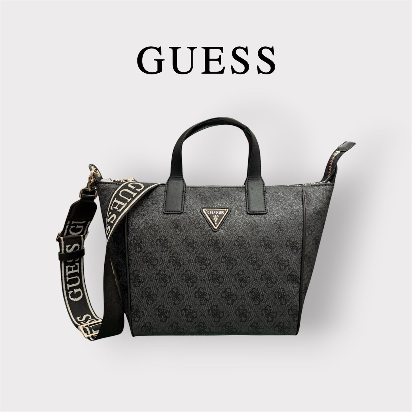 GUESS- Borsa Donna, Group:FOLLIE TRAVEL, Col.COAL LOGO