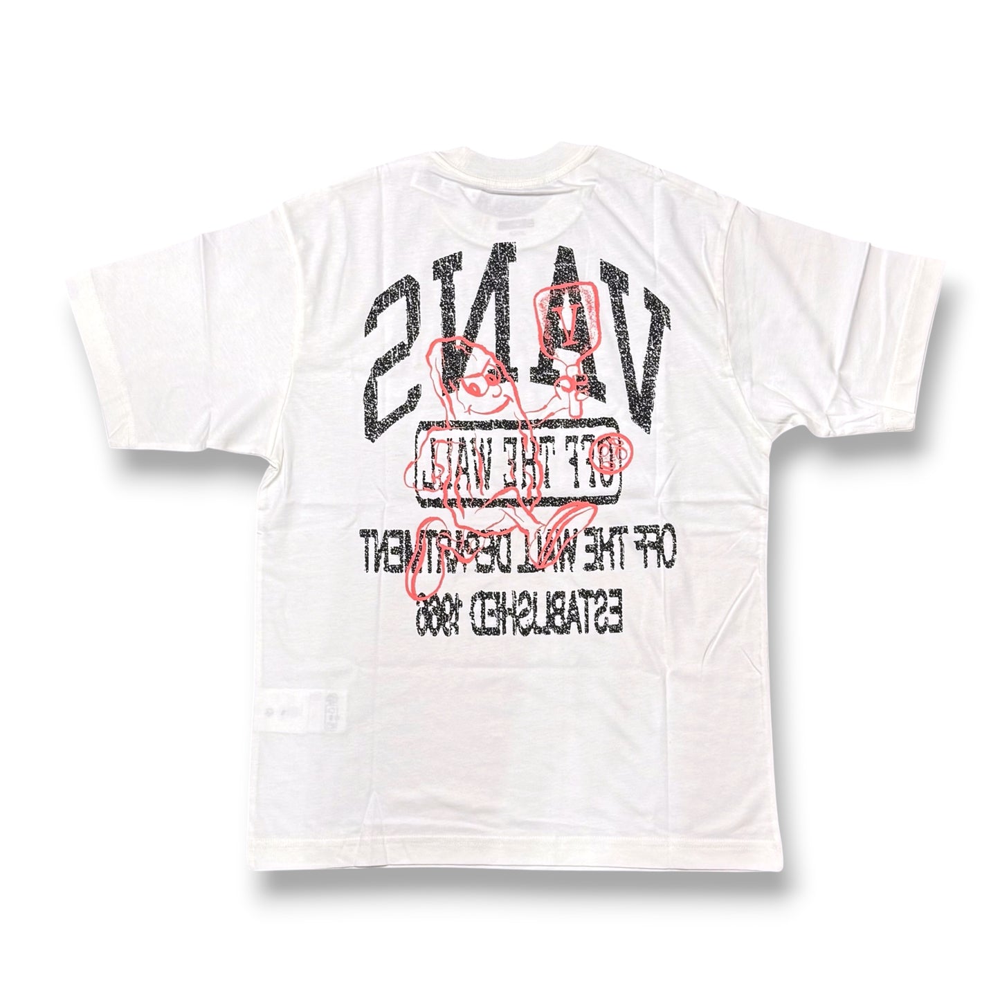 VANS- T-Shirt Uomo, Loose Fit con stampa lato cuore e sulla schiena, Col.Bianco