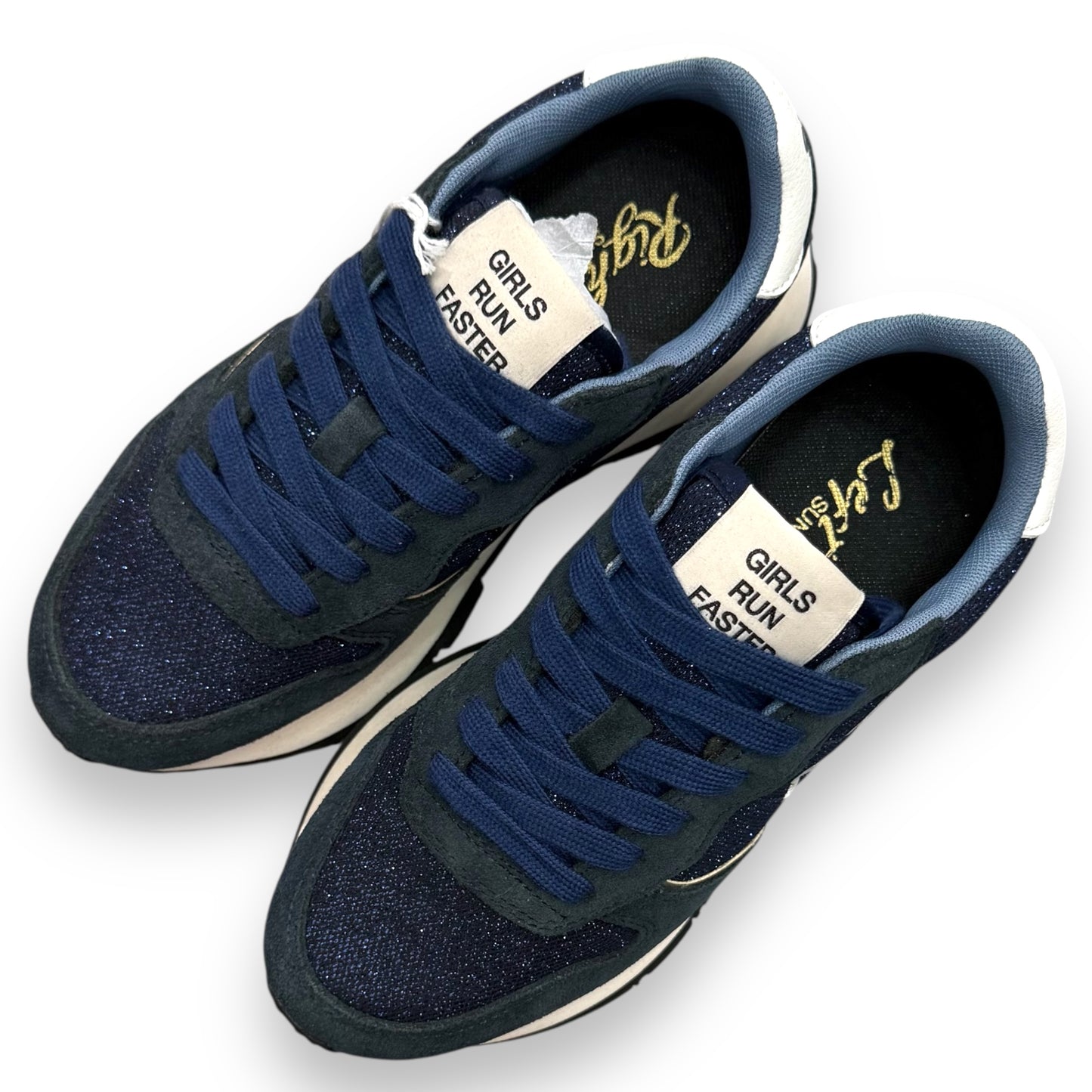 Scarpe SUN68 Donna, mod.Ally Glitter Textile, col.Navy Blue