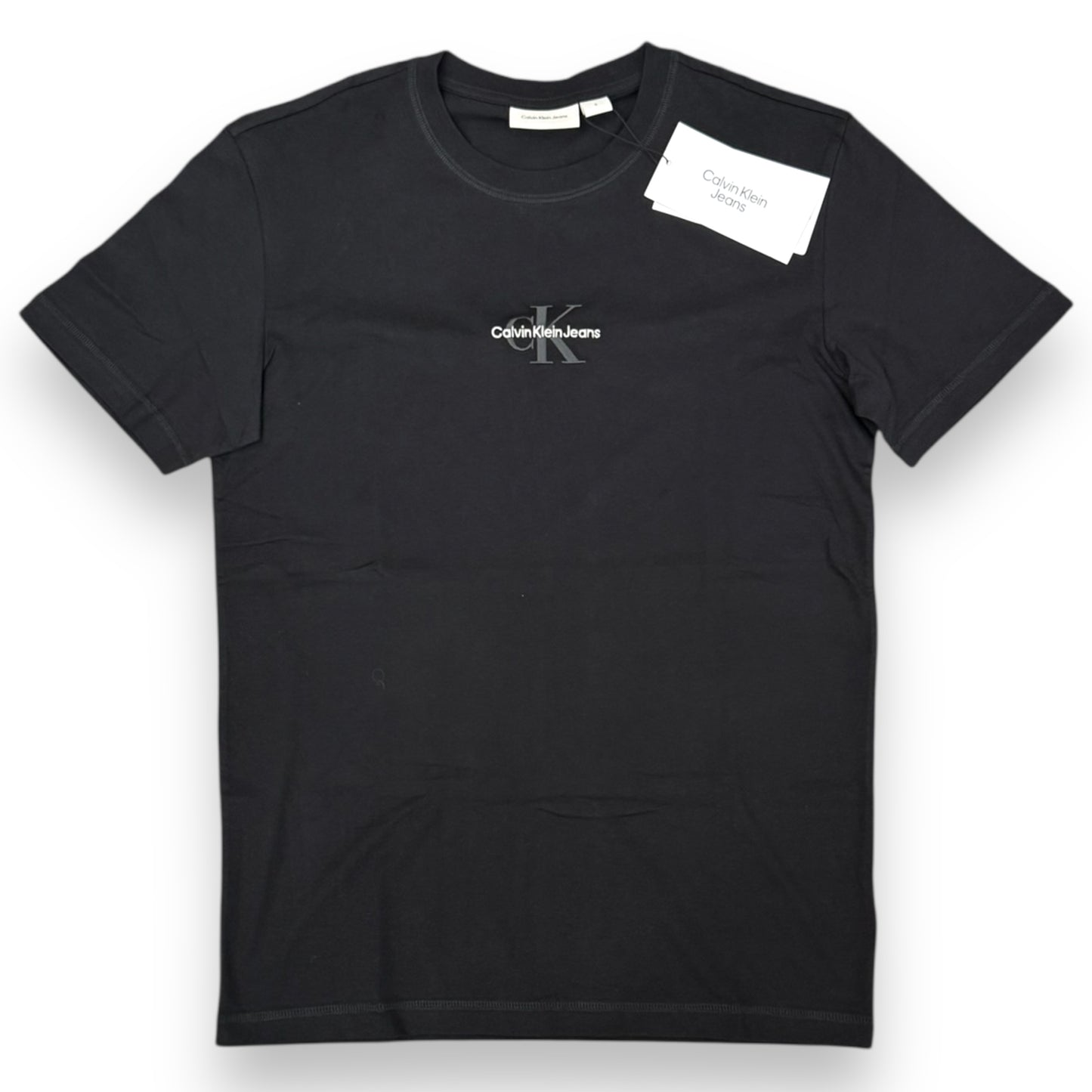 T-shirt CALVIN KLEIN, con logo frontale ricamato, Col.Nero