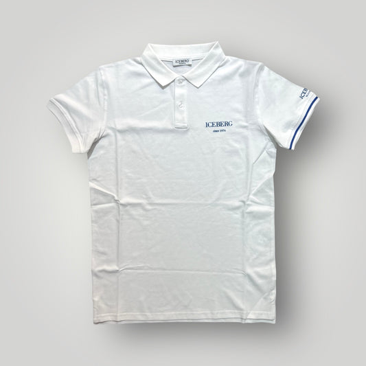 Polo ICEBERG basic, logo lato cuore, RegularFit, Col.Bianco