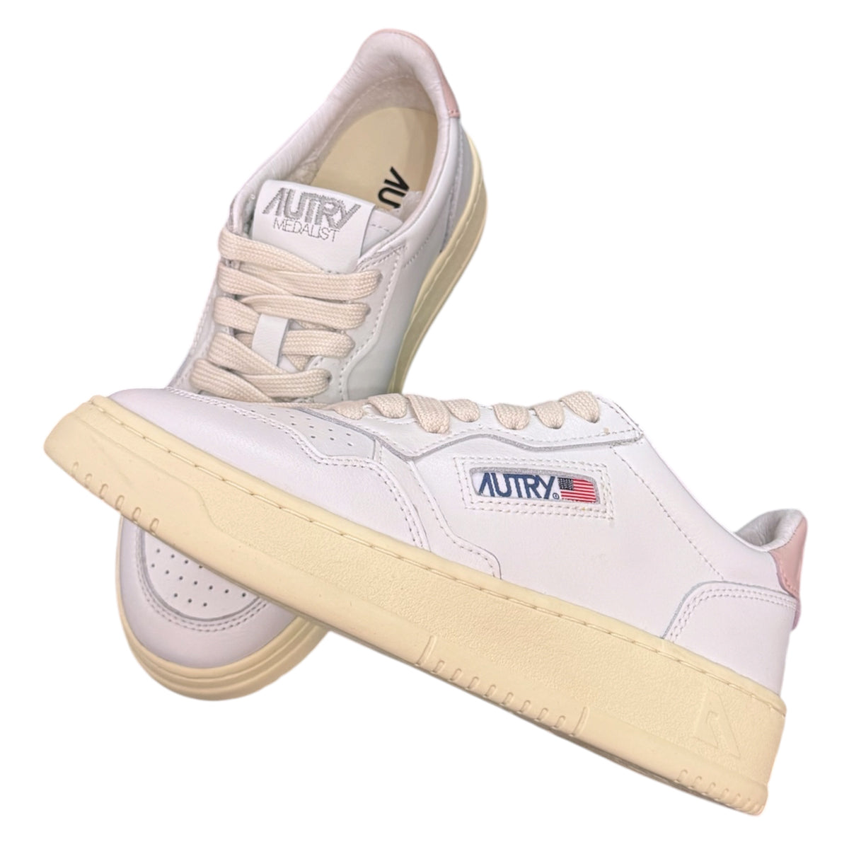 AUTRY - Scarpa Donna, con baffo rosa, Col.Bianco