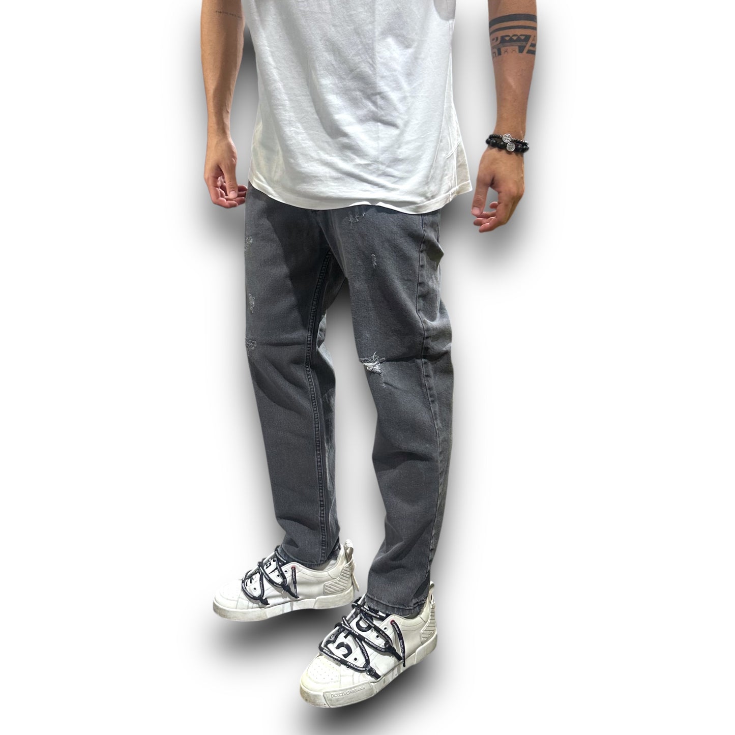 Jeans Just West Uomo in Denim Grigio, CroppedFit