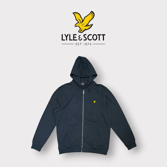 Felpa LYLE&SCOTT con cappuccio e zip, Col.Blu