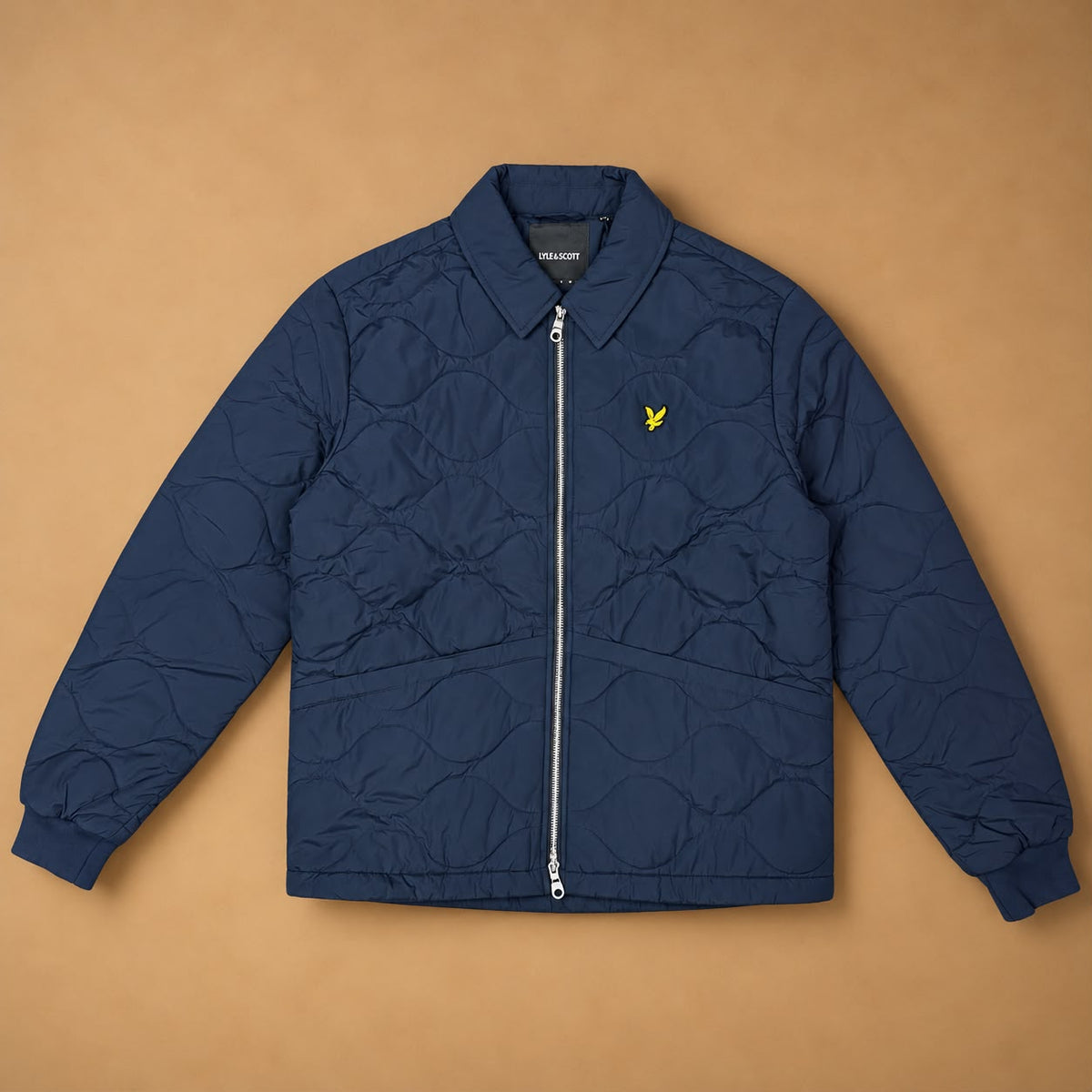 LYLE&SCOTT- Giubbotto Uomo, senza cappuccio, con trama a onda, Col.Blu