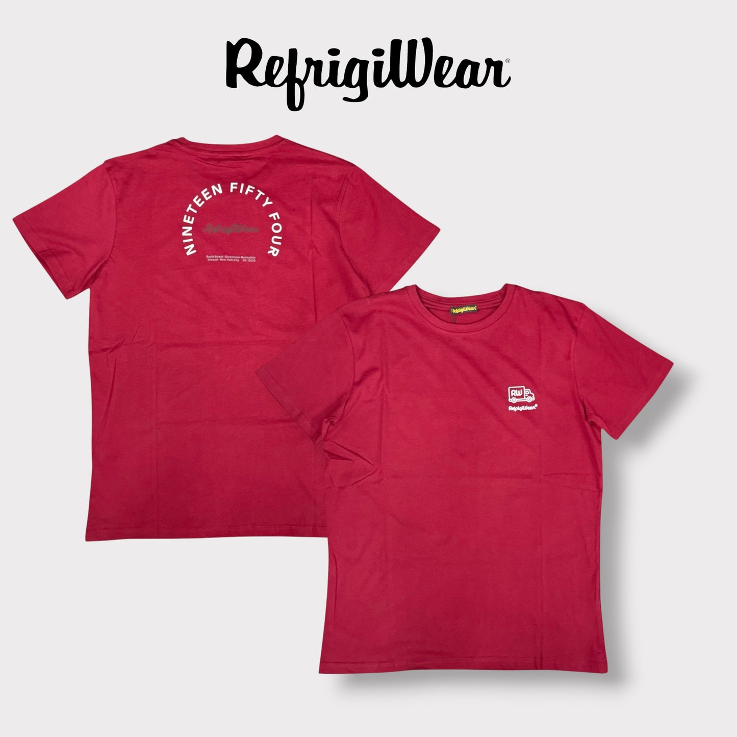 REFRIGIWEAR - T-Shirt Uomo con logo lato cuore e stampa schienale, Col.Bourdoux