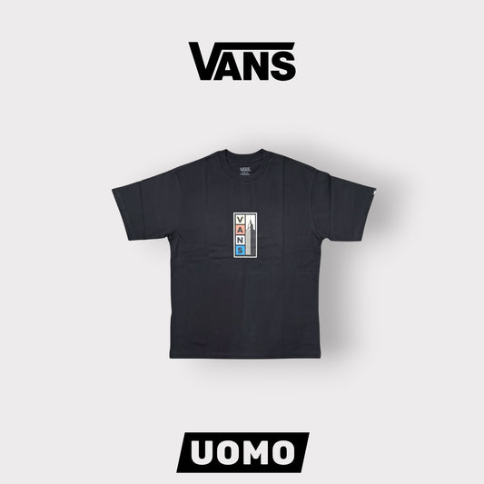 VANS- T-Shirt Uomo, Loose Fit con stampa frontale, Col.Nero