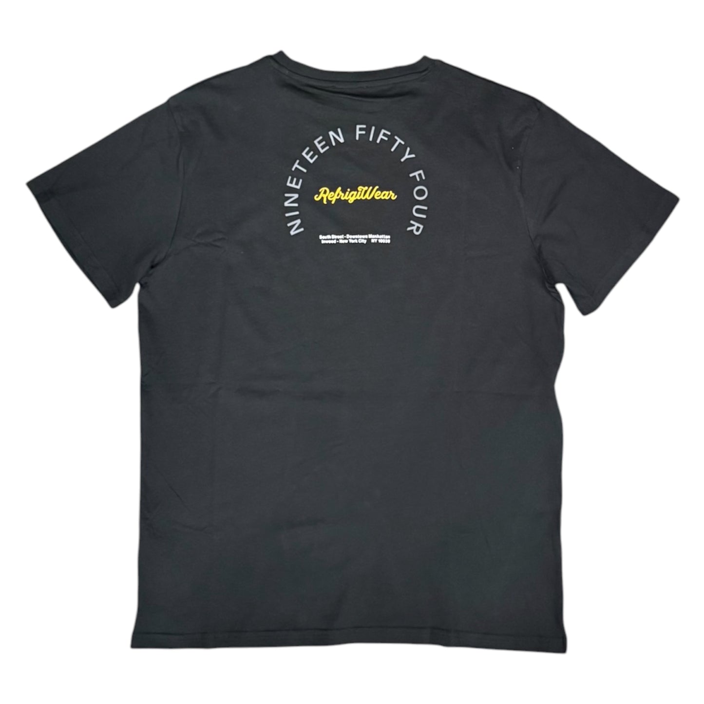 REFRIGIWEAR - T-Shirt Uomo con logo lato cuore e stampa schienale, Col.Nero
