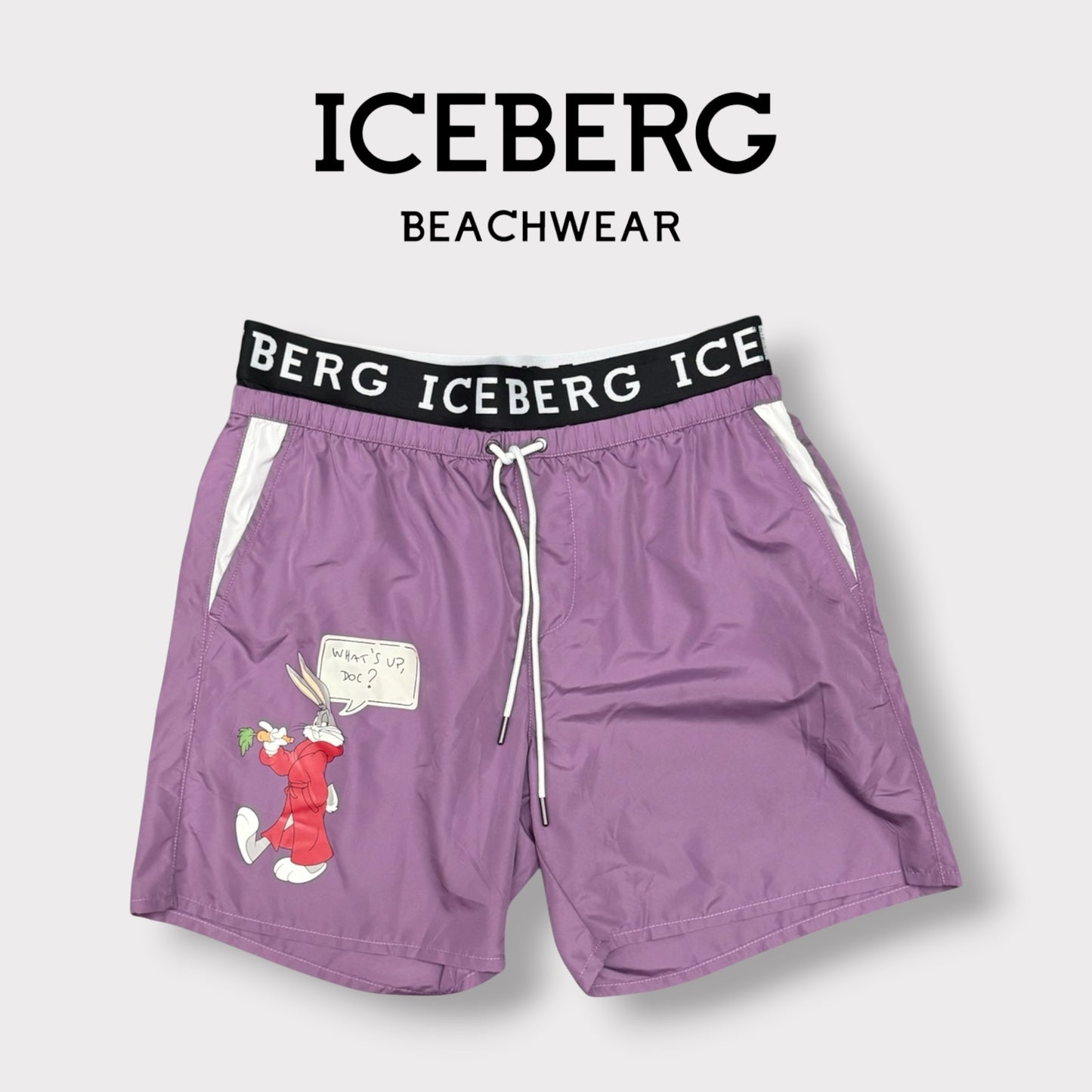 ICEBERG BEACHWEAR- Costume Uomo, con doppio elastico, col.Viola