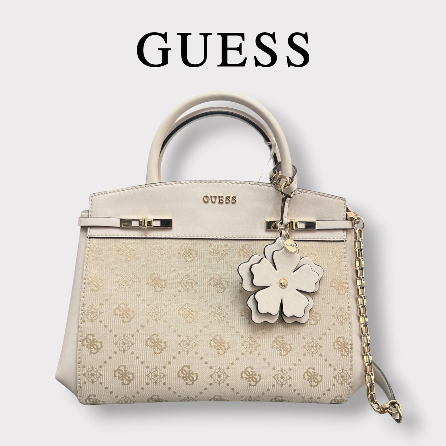 GUESS- Borsa Donna, Group:MELINDA LOGO, Col.OFF WHITE LOGO