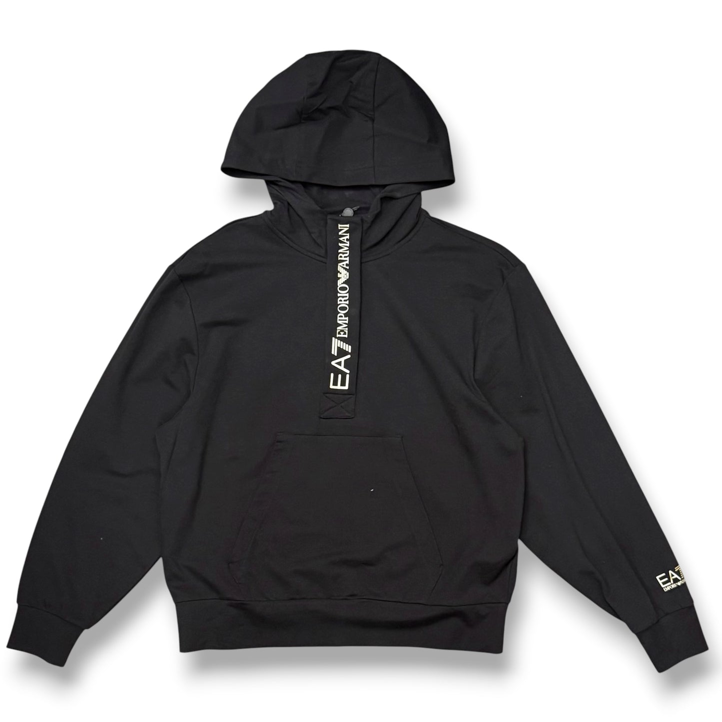 EA7 EMPORIO ARMANI- Tuta completa Donna con cappuccio con mezza zip e bottoncini, primaverile, col.Nero