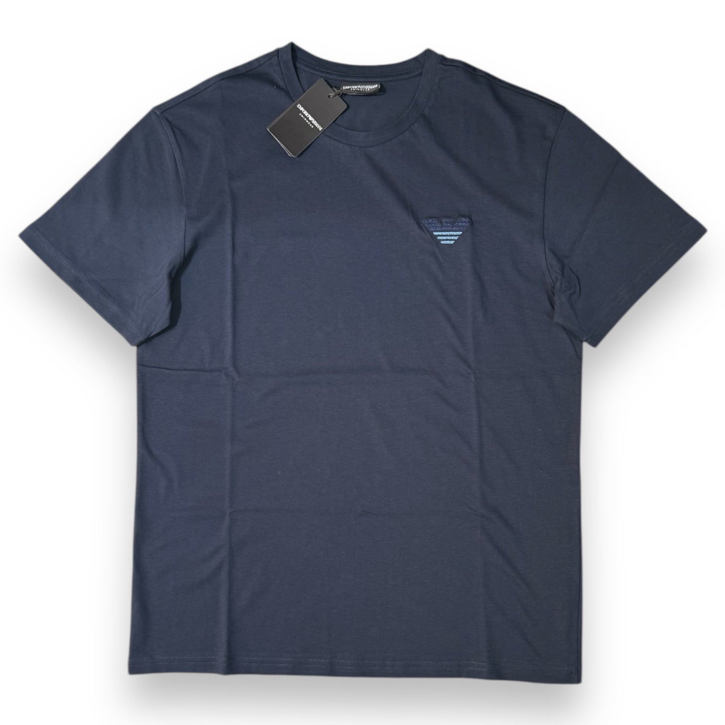 T-shirt EMPORIO ARMANI, con logo medio lato cuore ricamato, Col.Blu