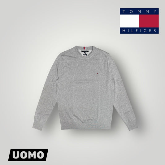 Maglioncino TOMMY HILFIGER Uomo 81% cotone e 19% poliestere, col.Grigio