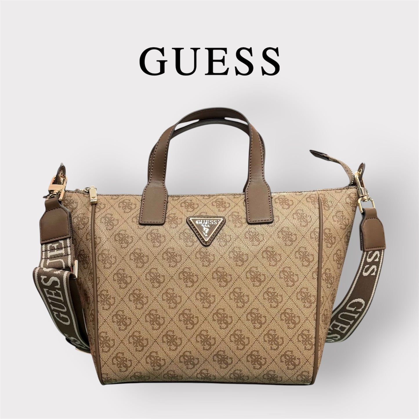 GUESS- Borsa Donna, Group: FOLLIE TRAVEL, Col.Latte Logo