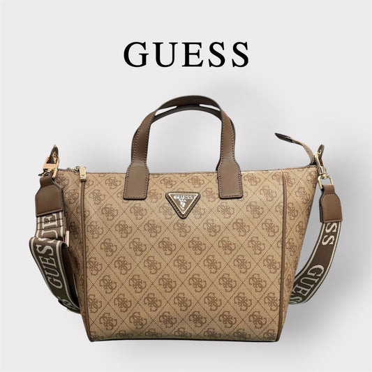 GUESS- Borsa Donna, Group: FOLLIE TRAVEL, Col.Latte Logo