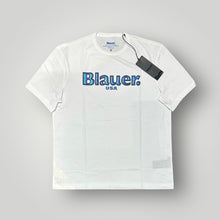 Carica l&#39;immagine nel visualizzatore di Gallery, T-shirt BLAUER Uomo bianca con stampa frontale, RegulrFit
