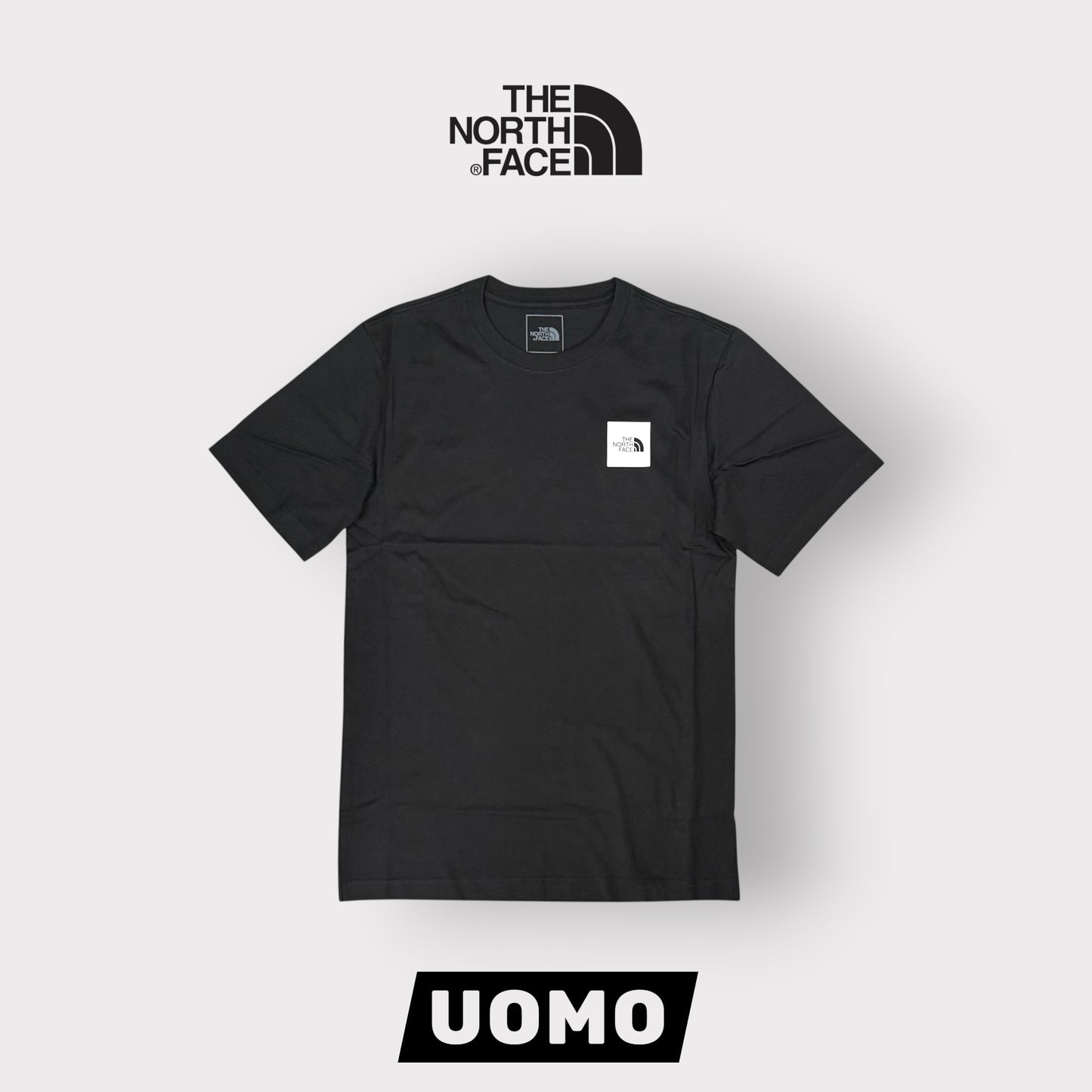 THE NORTH FACE- T-Shirt Uomo con logo stampato quadrato lato cuore, Col.Nero