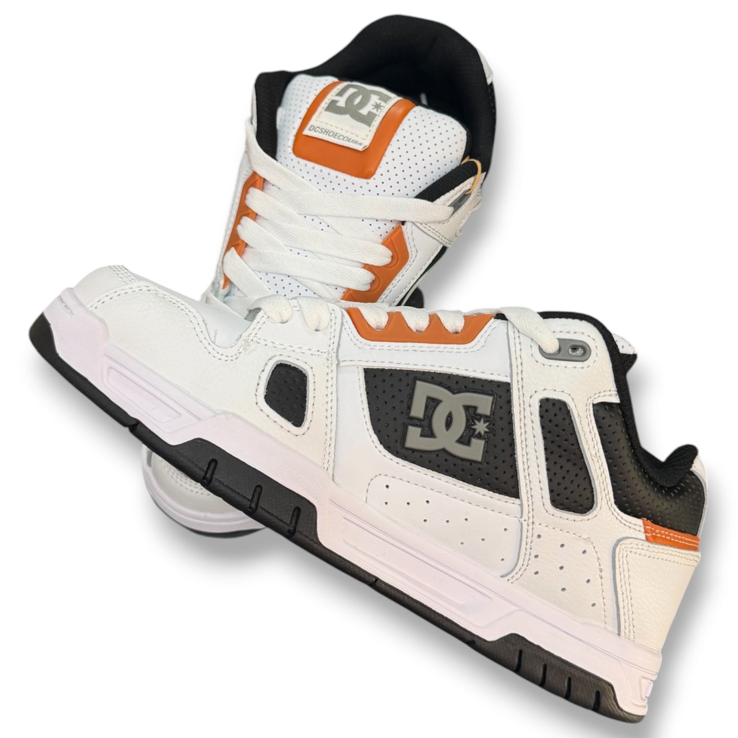 DC- Scarpe, col.Bianco/Nero/arancione