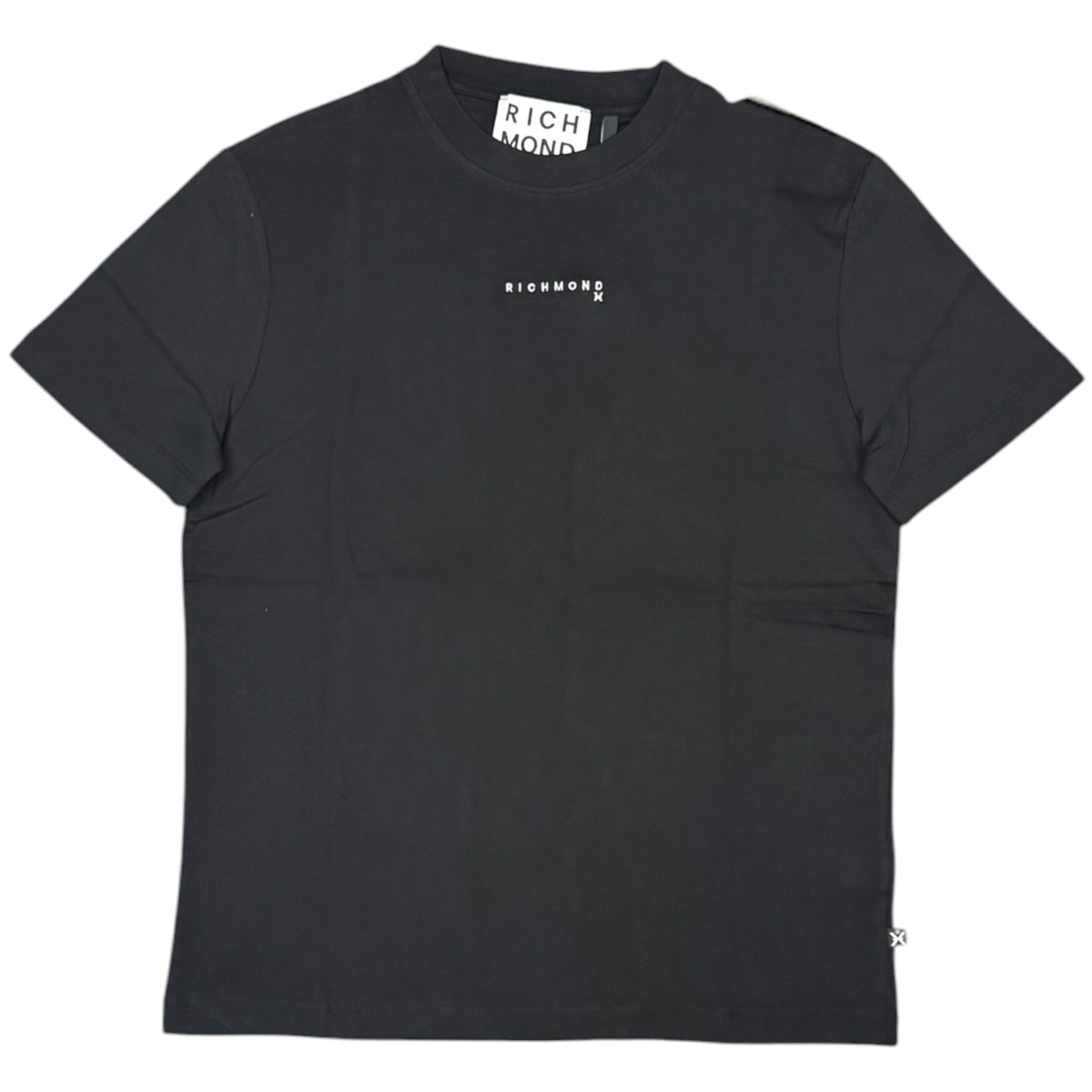 RICHMOND - T-SHIRT UOMO, con logo frontale ricamato, Col.Nero