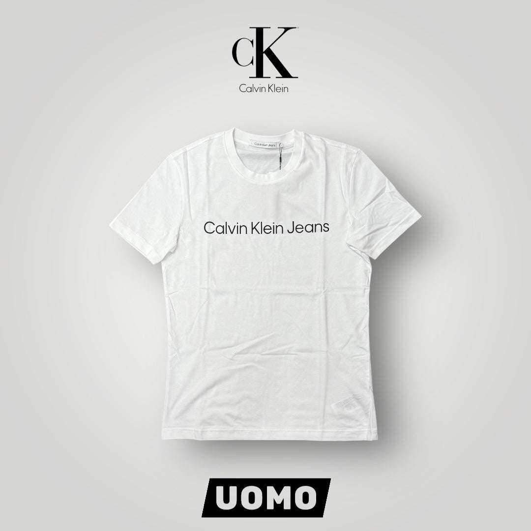 T-shirt CALVIN KLEIN, con scritta centrale, Col.Bianco