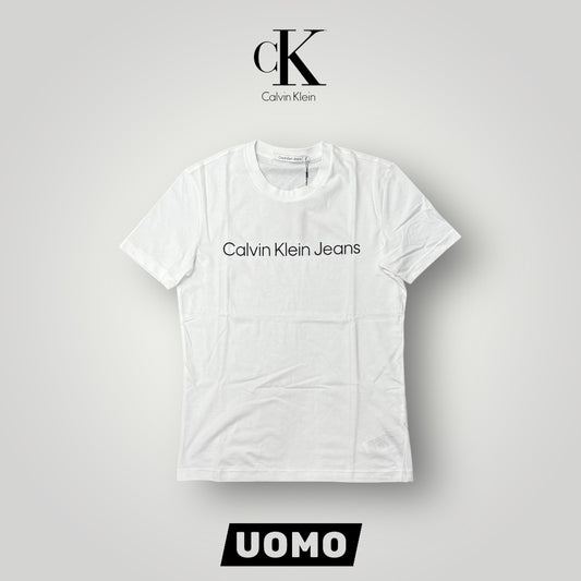 T-shirt CALVIN KLEIN, con scritta centrale, Col.Bianco