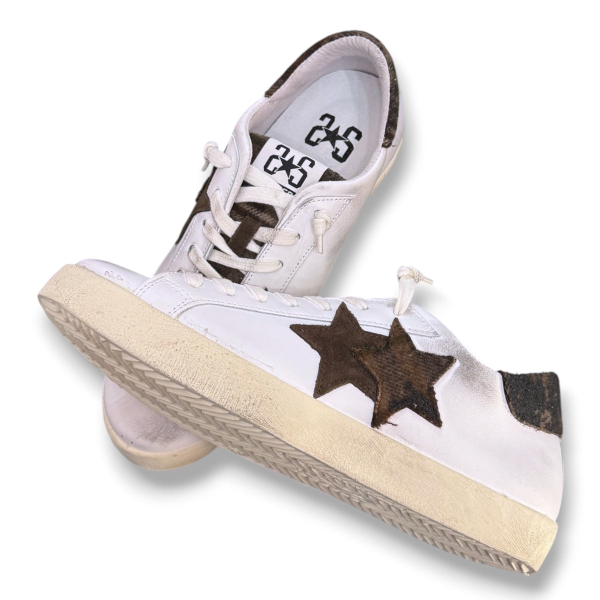 2 - STAR, Scarpa Uomo, Col.Bianco/Marrone