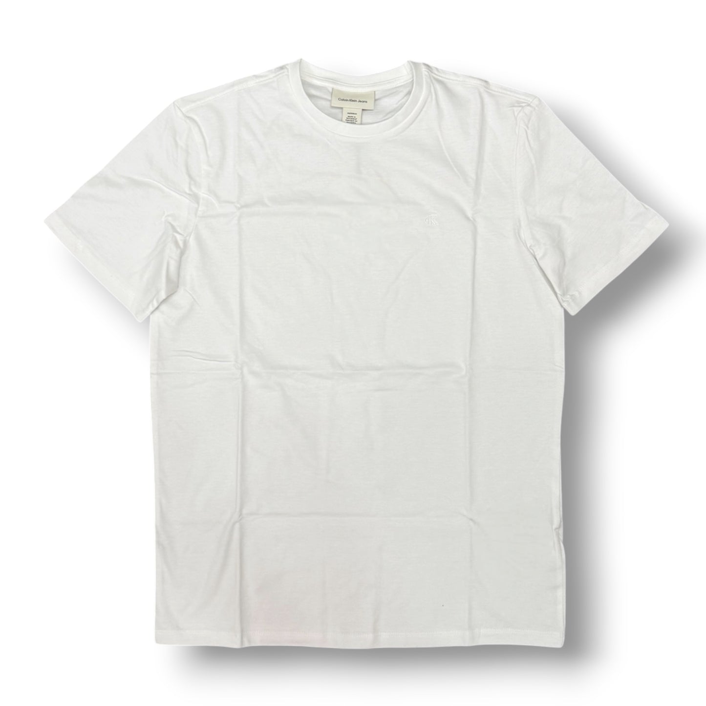 CALVIN KLEIN - T-Shirt Uomo con logo ricamato lato cuore, Col.Bianco