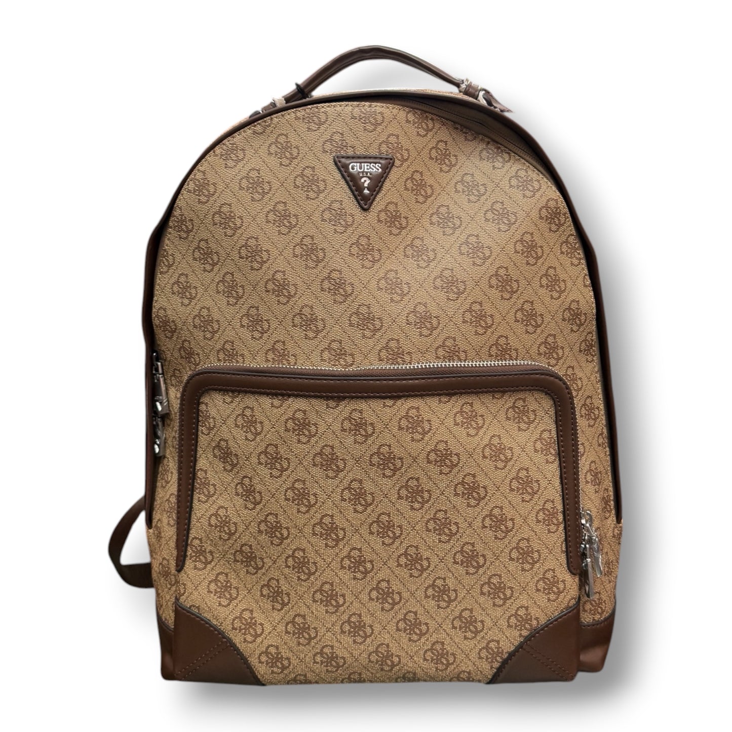 GUESS- Zaino Uomo, in pelle, logato, Col.Marroncino