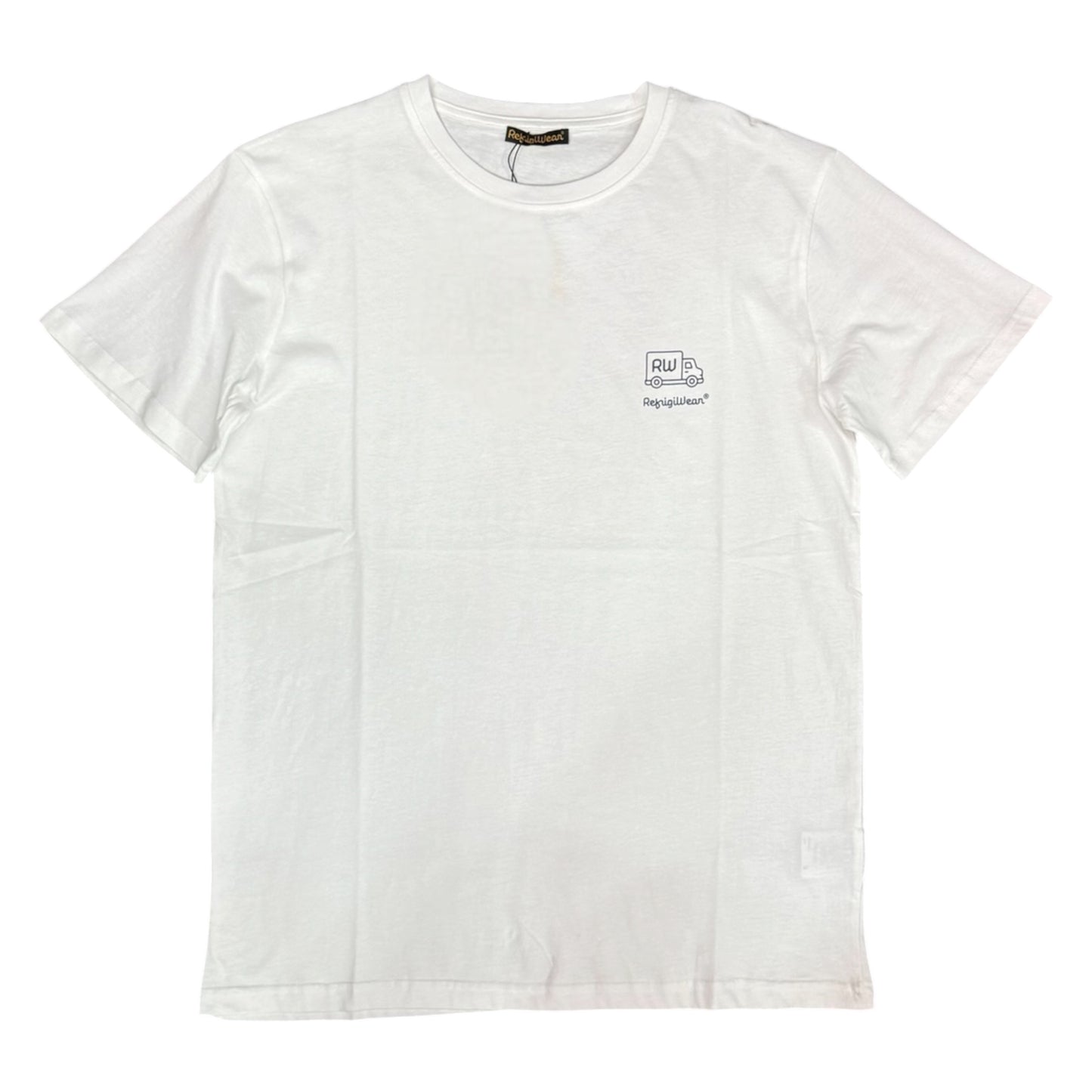 REFRIGIWEAR - T-Shirt Uomo con logo lato cuore e stampa schienale, Col.Bianco