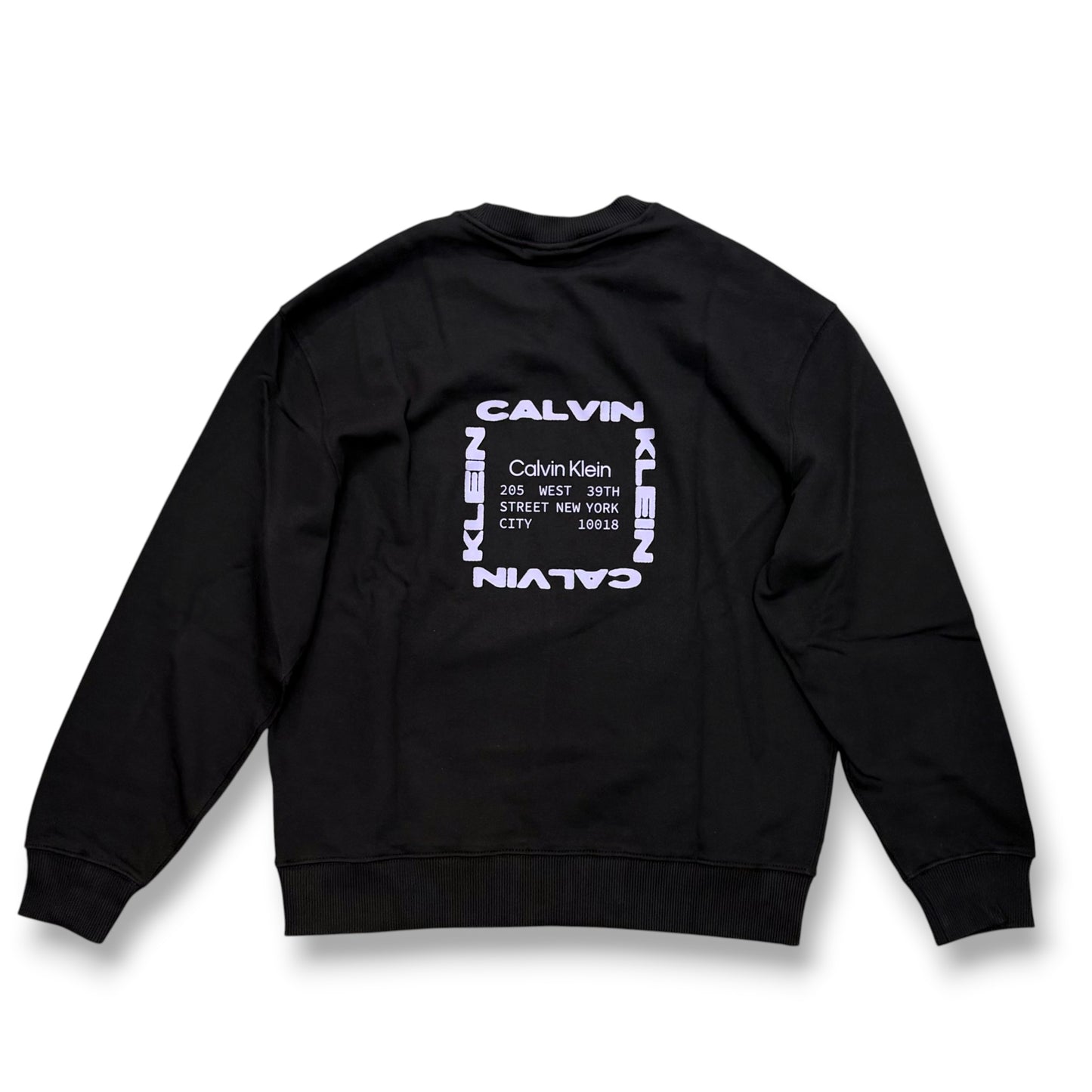 CALVIN KLEIN- Felpa Oversize estiva, girocollo con stampa lato cuore e sulla schiena, tex.cotone garzato, Col.Nero