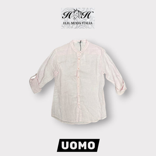 Camicia senza colletto, Tex.Lino, Col.Rosa