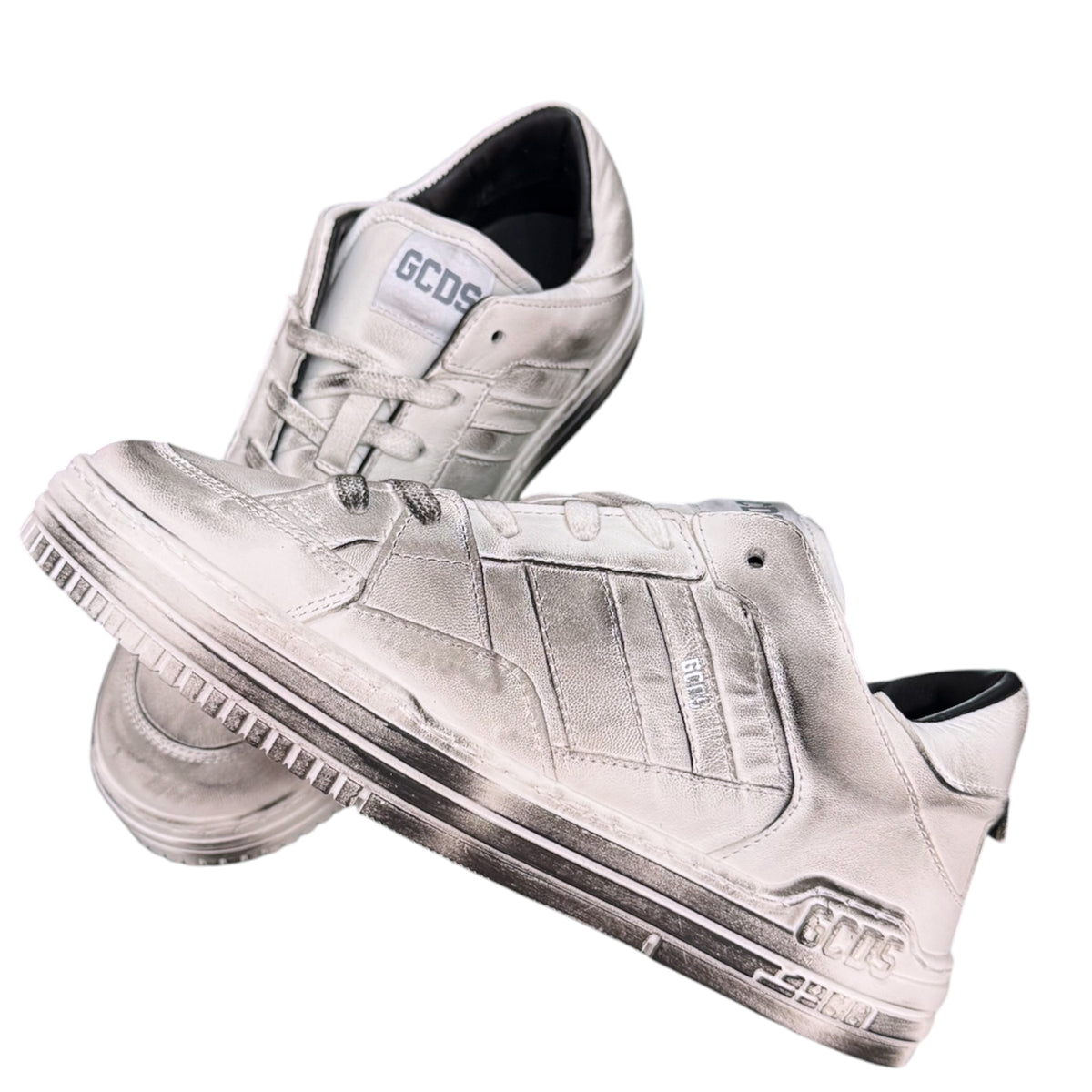 GCDS - Scarpe Uomo, effetto sporco, Col.Bianco