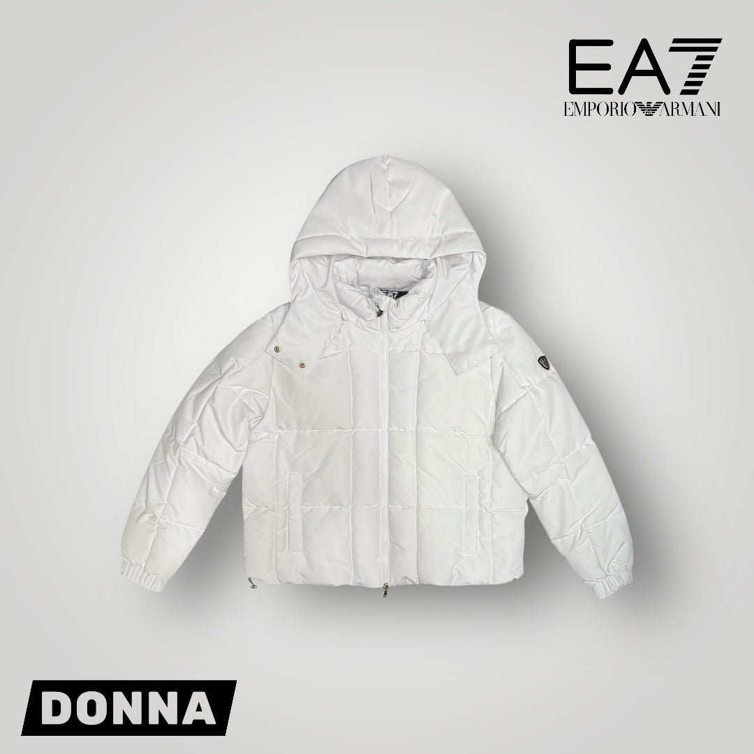 Giubbotto EMPORIO ARMANI Donna, con cappuccio sganciabile, col.Bianco(w jacket ho extra padded core)- (veste grande)