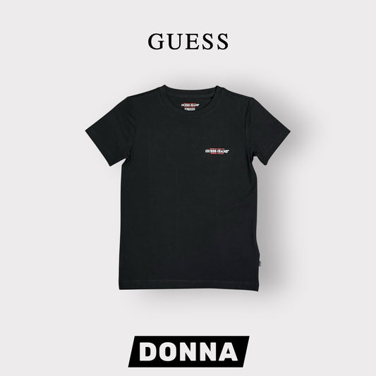 GUESS JEANS- T-shirt Donna, SlimFit, con stampa lato cuore, col.Nero