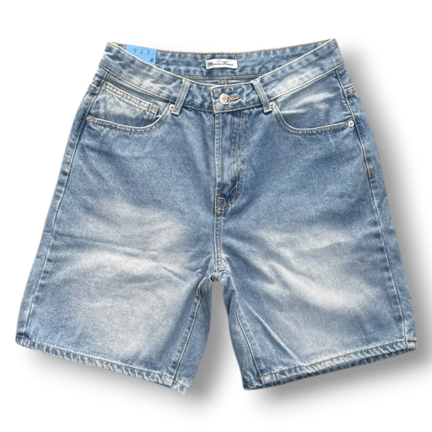BRUNO LEONI - Bermuda Uomo Carpenter (lunghezza sopra al ginocchio), Col.Denim