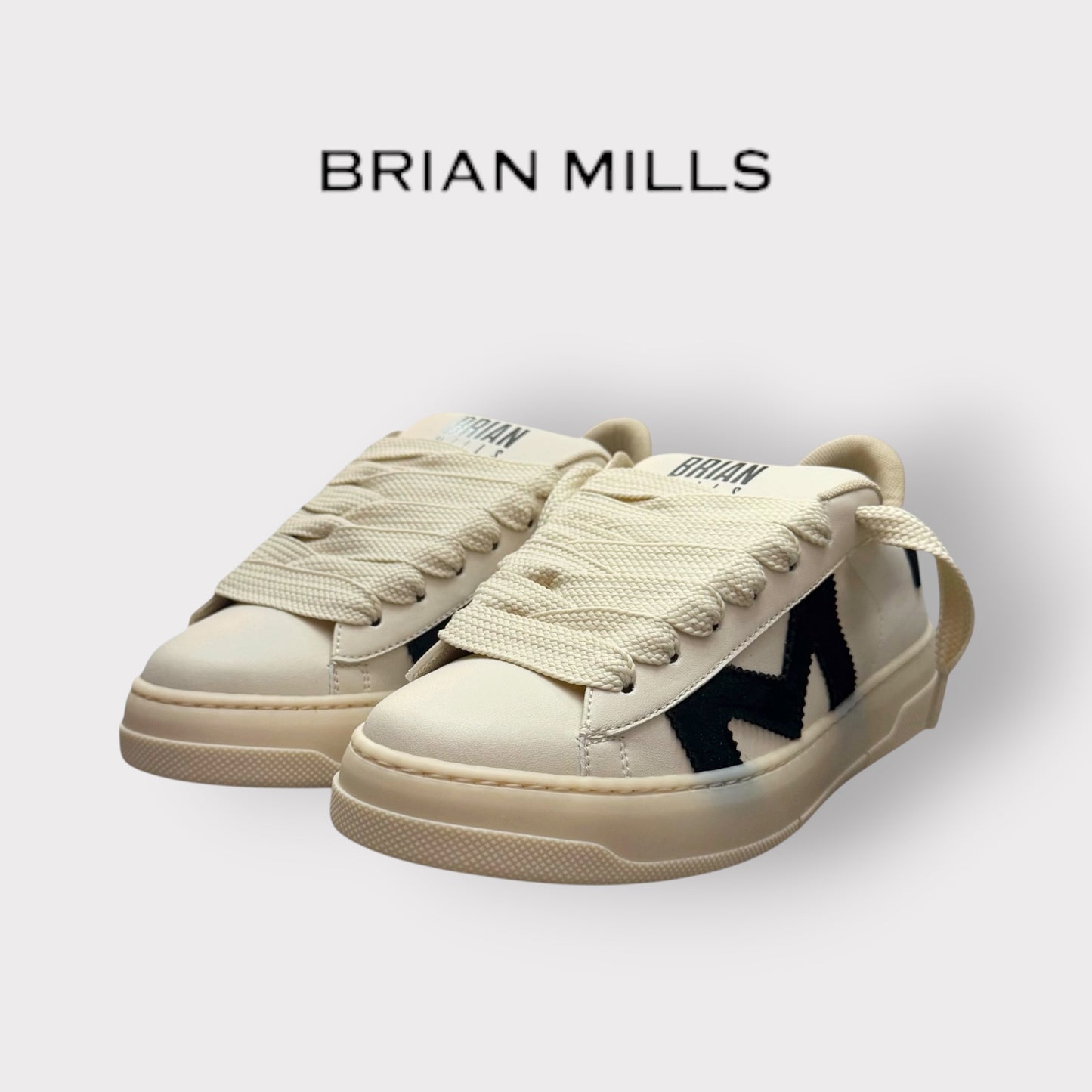 BRIAN MILLS- Scarpe Uomo, mod.555B, Col.Beige/Nero
