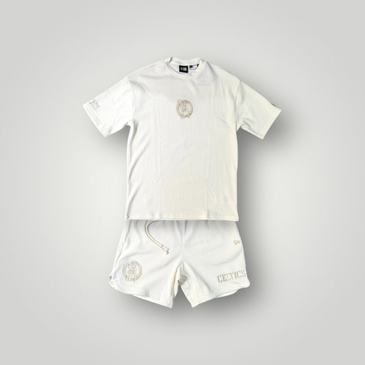 Completino estivo NEW ERA x NBA BOSTON CELTICS Uomo in nido d’ape, Col.Bianco ( Veste comodo)