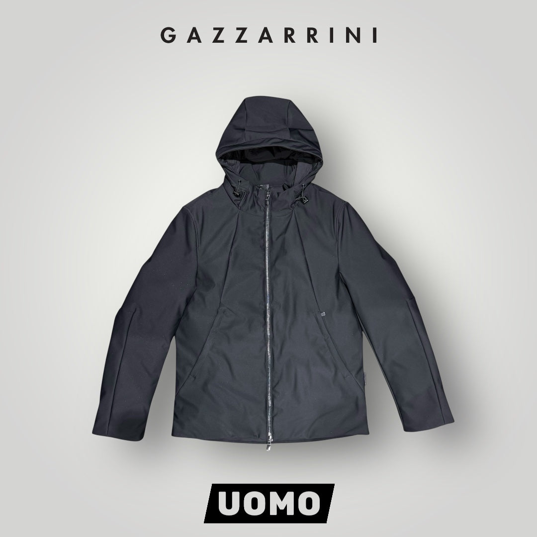 Giubbotto GAZZARINI Uomo con cappuccio in tessuto tecnico, Col.Nero