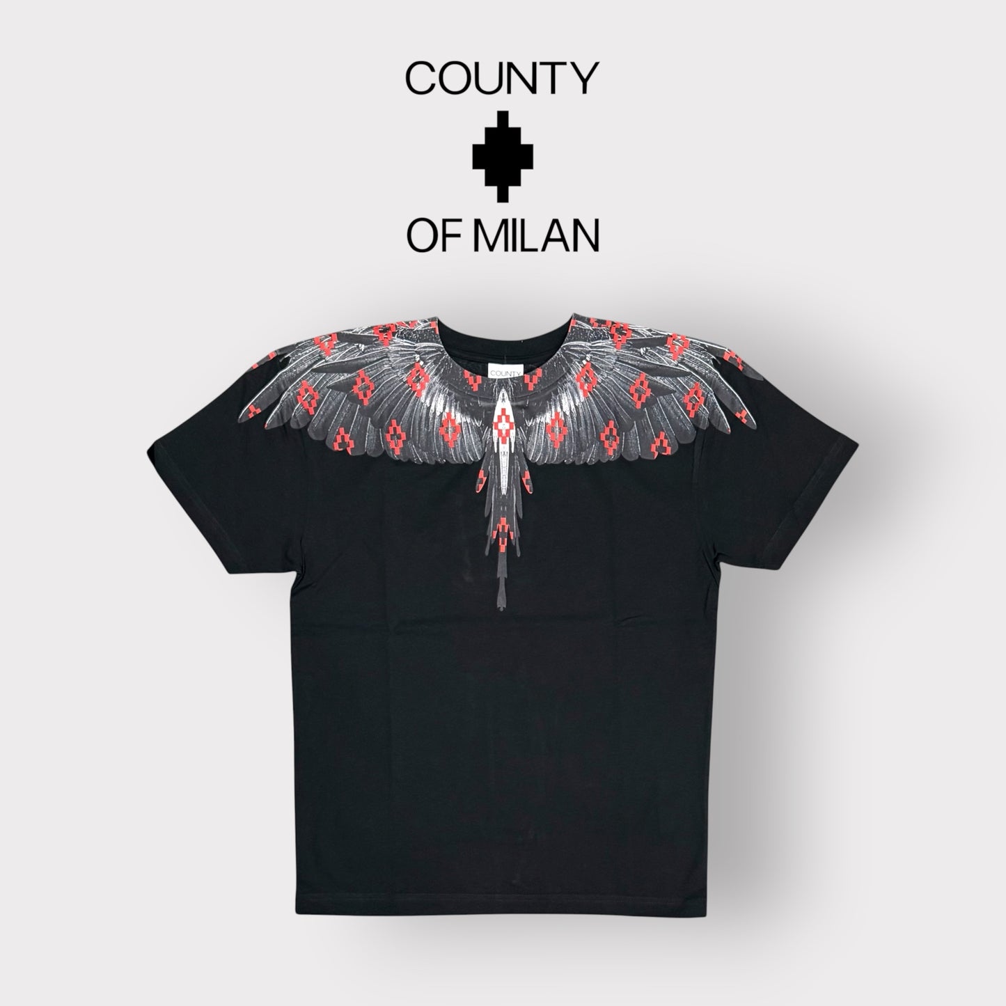 COUNTY OF MILAN- T-Shirt Uomo, (veste comoda), Col.Nero
