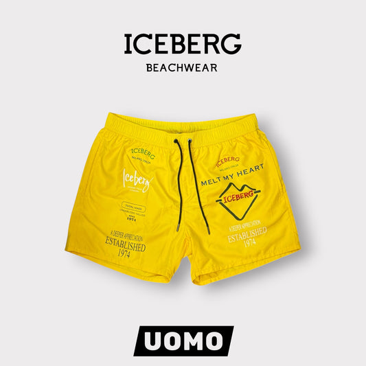 ICEBERG BEACHWEAR- Costume Uomo, con stampa, col.Giallo