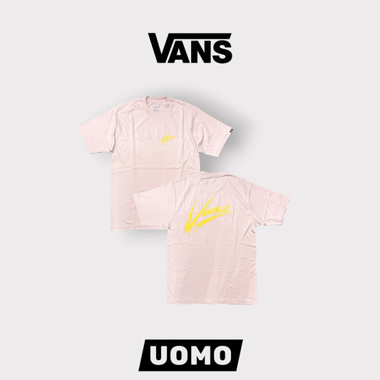 VANS- T-Shirt Uomo, Loose Fit con logo lato cuore e sulla schiena, Col.Rosa