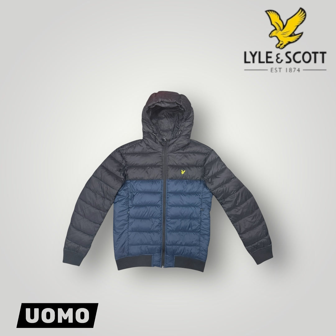 Giubbotto LYLE&SCOTT, mod.Colour Block Quilted Jacket, Col.Jet Black/Muddy Navy