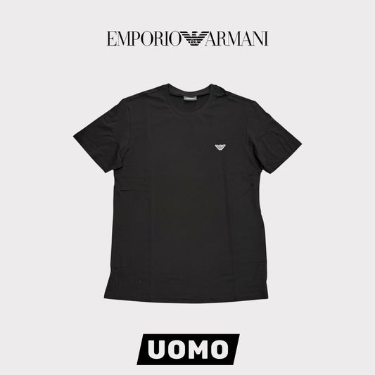 EMPORIO ARMANI- T-Shirt Uomo con logo ricamato lato cuore, Col.Nero