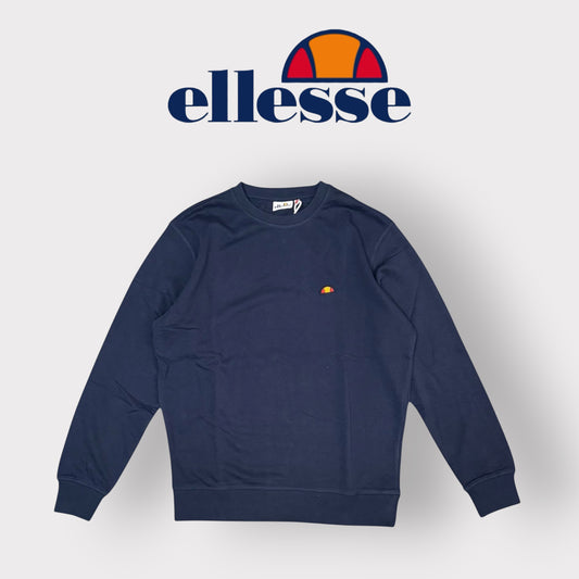ELLESSE - Felpa Uomo con logo ricamato lato cuore, girocollo, Col.Blu