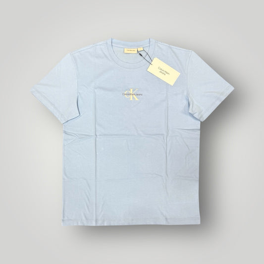T-shirt CALVIN KLEIN, con logo frontale ricamato, Col.Blue Bell
