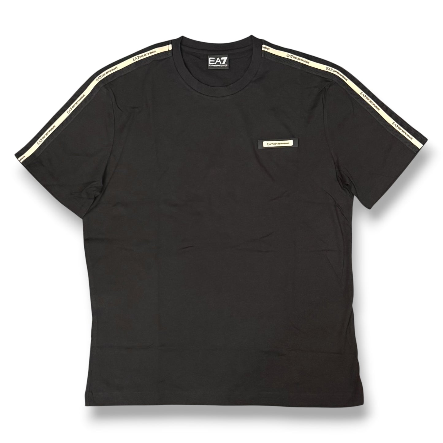 EMPORIO ARMANI- T-shirt Uomo, con logo gommato lato cuore e sulle spalle, col.Nero